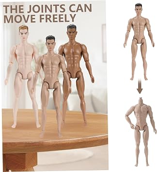 1/6 Scale Action Figure|1/6 Scale Action Figure Multi Jointed Posable Male Muscular Body with Head for Display Doll Collection, Beige