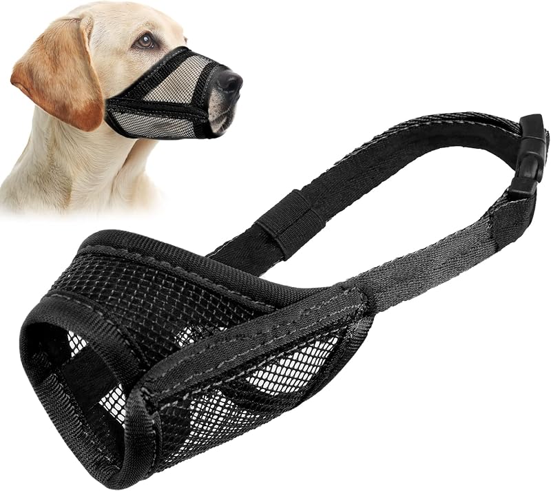 Focinheira de malha leve e ventilada para cães, LUCKYPAW, tamanho L