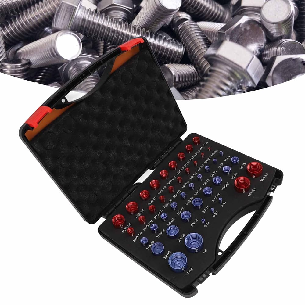 44-Piece Aluminum Nut & Bolt Thread Gauge Set for Inch/Metric Sizing view 7