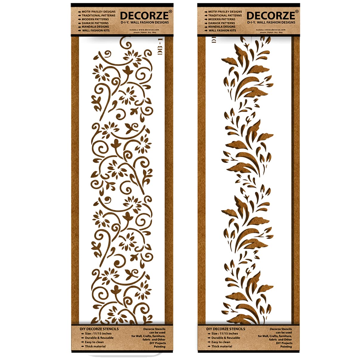 DECORZE Painting Stencils | Wall Stencils for Home| Living Room| Bedroom Painting | Stencil Border Painting | Pattern Stencil | D Border Stencils (DB-01) (B0BW3QL9BM) Amazon Price History, Amazon Price Tracker