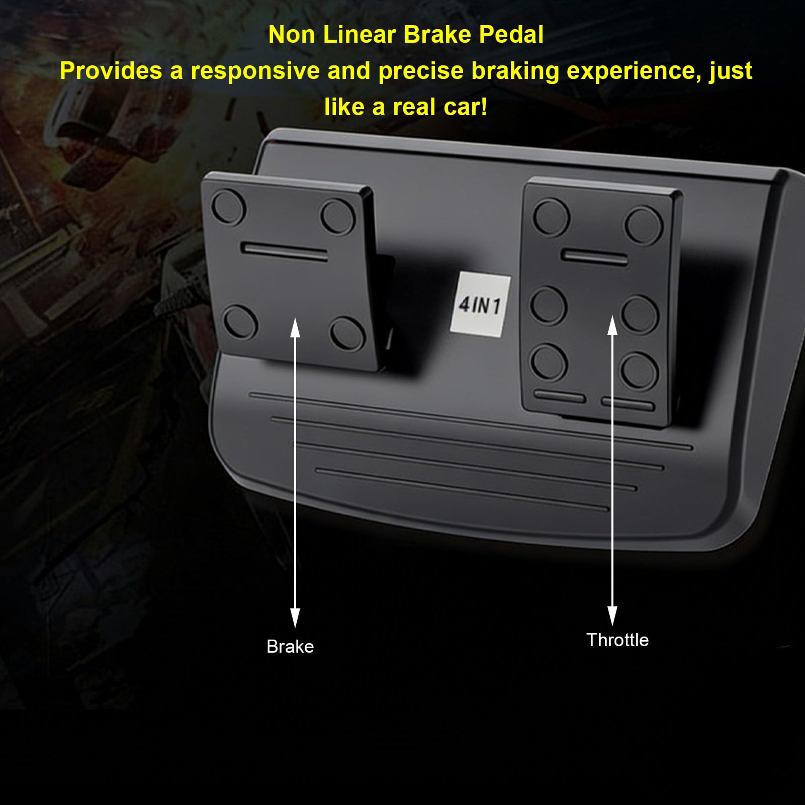 PUSOKEI Volante de Carreras de 135 Grados, Volante con Retroalimentación de Fuerza de Doble Motor con Pedales y Palanca de Cambios, para PC, Consola de Juegos, Smart TV