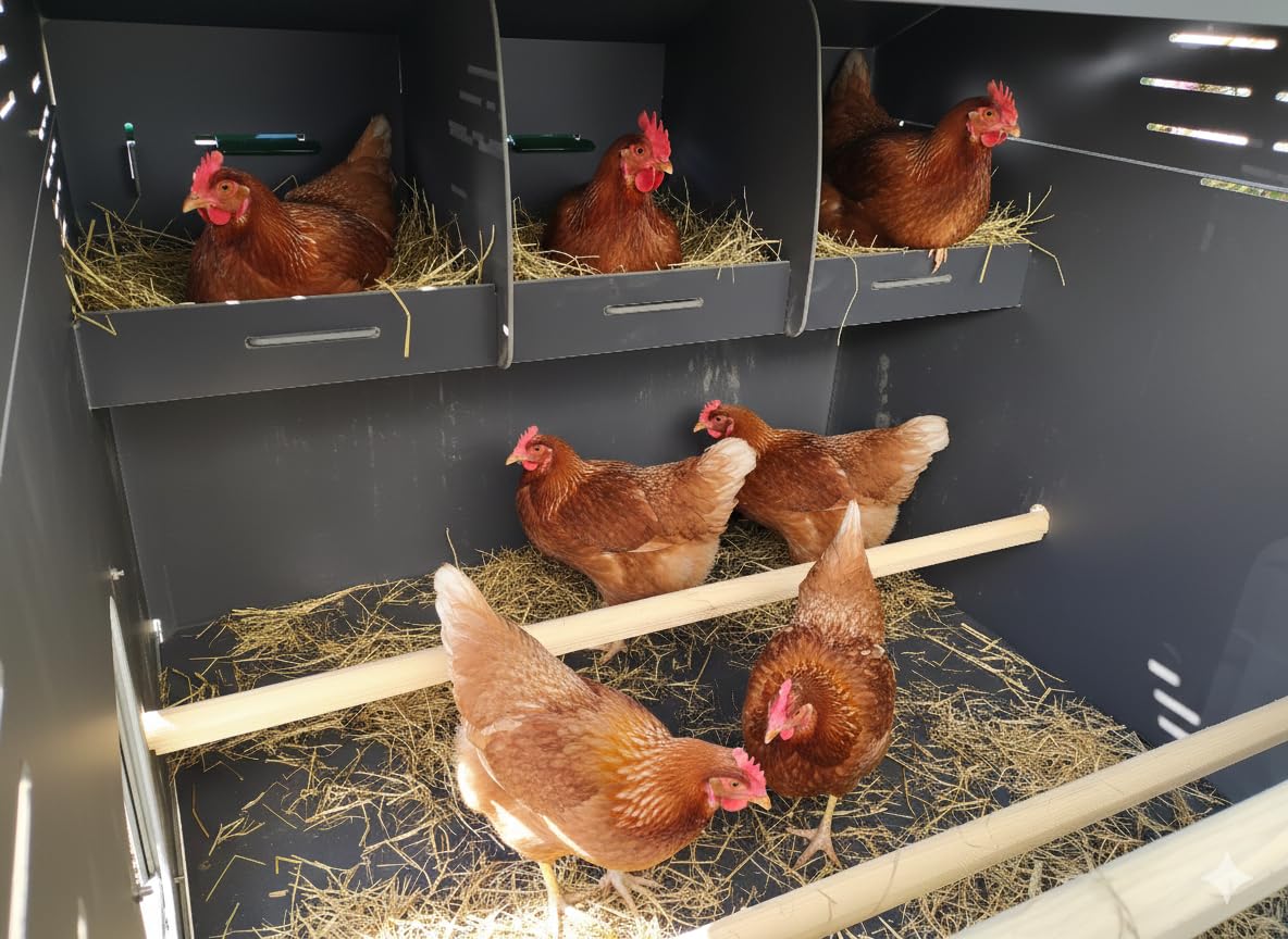 POLLY FARM PLUS Grande Pollaio per 40 / 50 galline con 6 posatoi 8 nidi