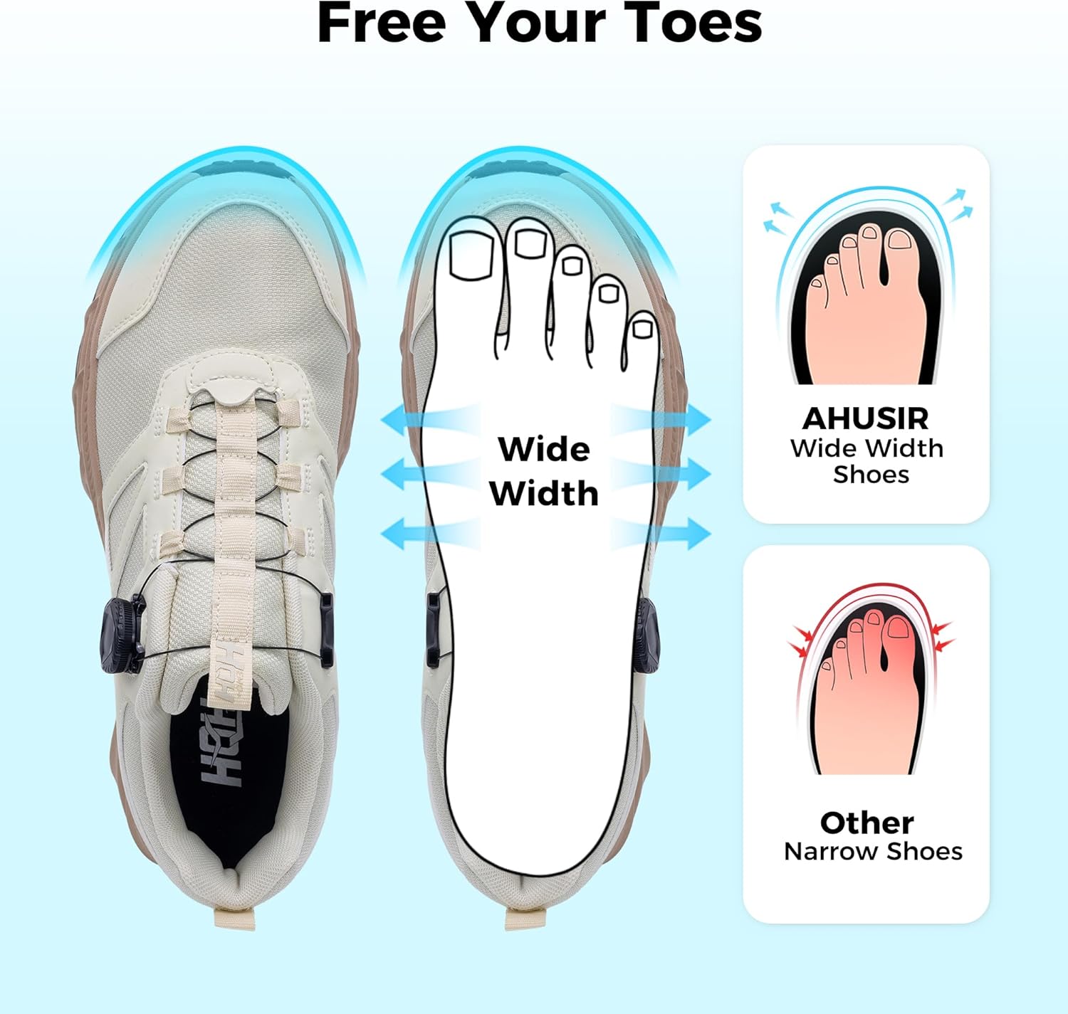 Wide Running Shoes for Men Arch Support Plantar Fasciitis Tennis Sneakers Non Slip Casual Athletic Walking Shoes - Image 3