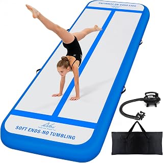 Inflatable Air Gymnastics Mat Training Mats with 2-in-1 Safety Guide Lines