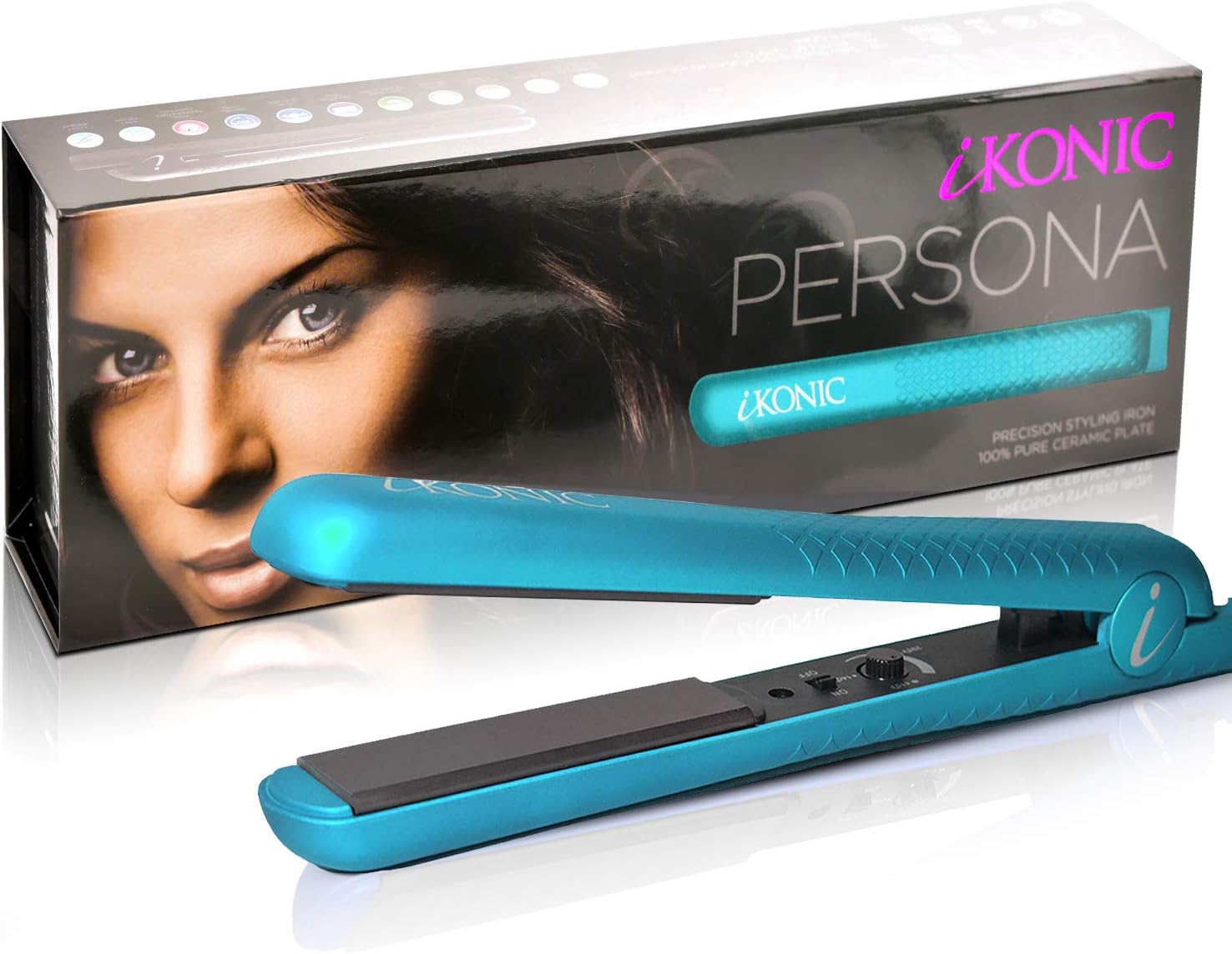 iKonic Persona Ceramic Flat Iron Professional Hair Straightener and Curler with Floating Ceramic Plates – Digital Temperature Controls – Straightens & Curls All Hair Types – Dual Voltage: Health & Personal Care