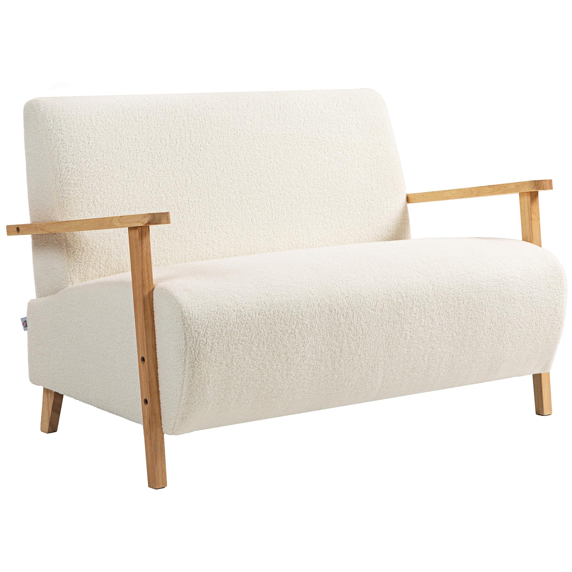 B&Q -  2 Seater SofaFabric Modern Loveseat For Living RoomCream