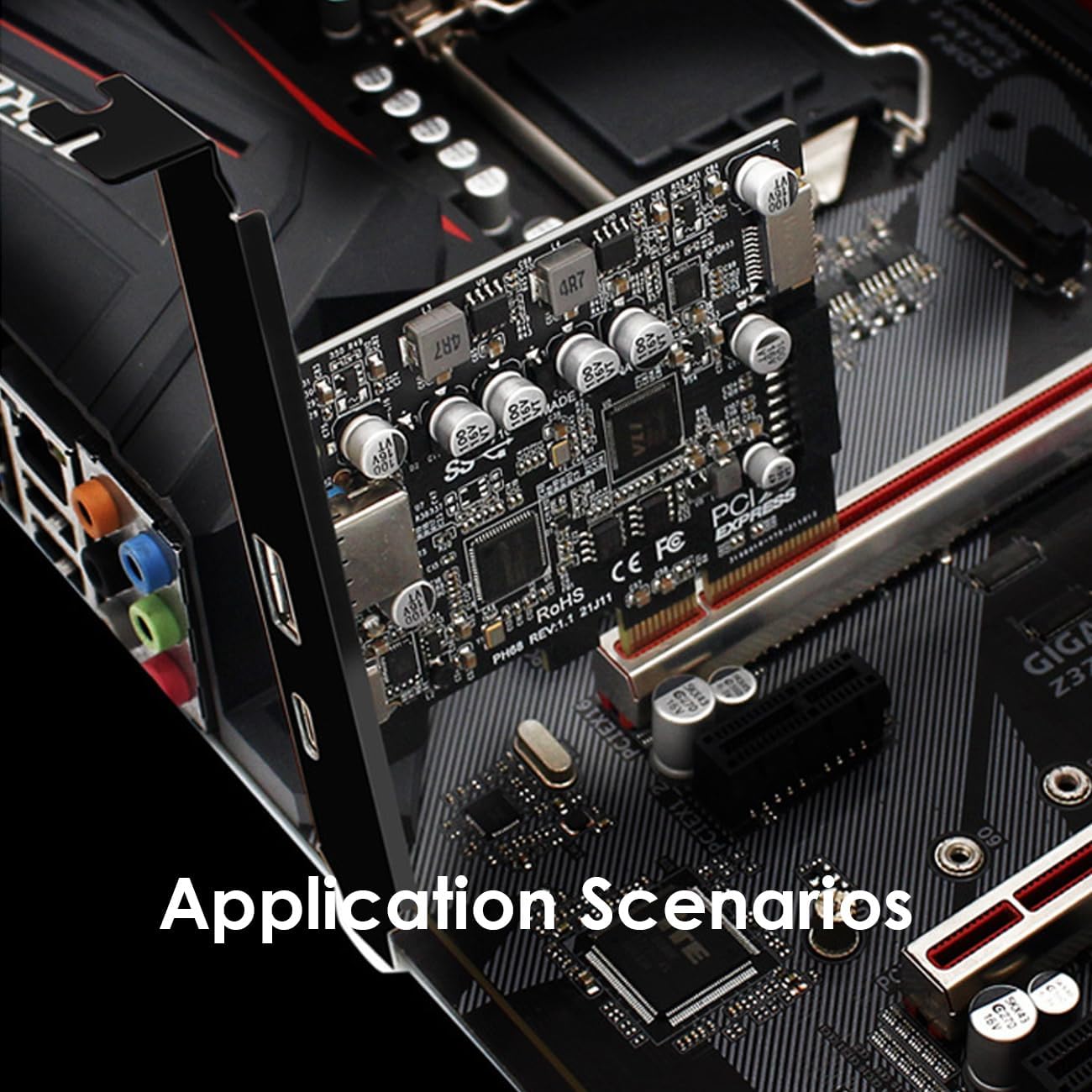 PCIE to USB 3.2 Expansion Card 3.2 gen2 10Gpbs PCI Express Expansion Card with USB Type A Type C and Front Type E Ports for Desktop Computer