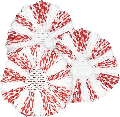 Paquete de 3 cabezales de repuesto para trapeador O-Ceda Easy Wring Spin Mop, repuesto de mopa giratoria de microfibra, repuesto de cabezal de