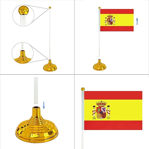 Miniatura 29 de WXTWK Paquete de 12 banderas argentinas de escritorio con base de soporte, decoración de celebración para eventos y eventos