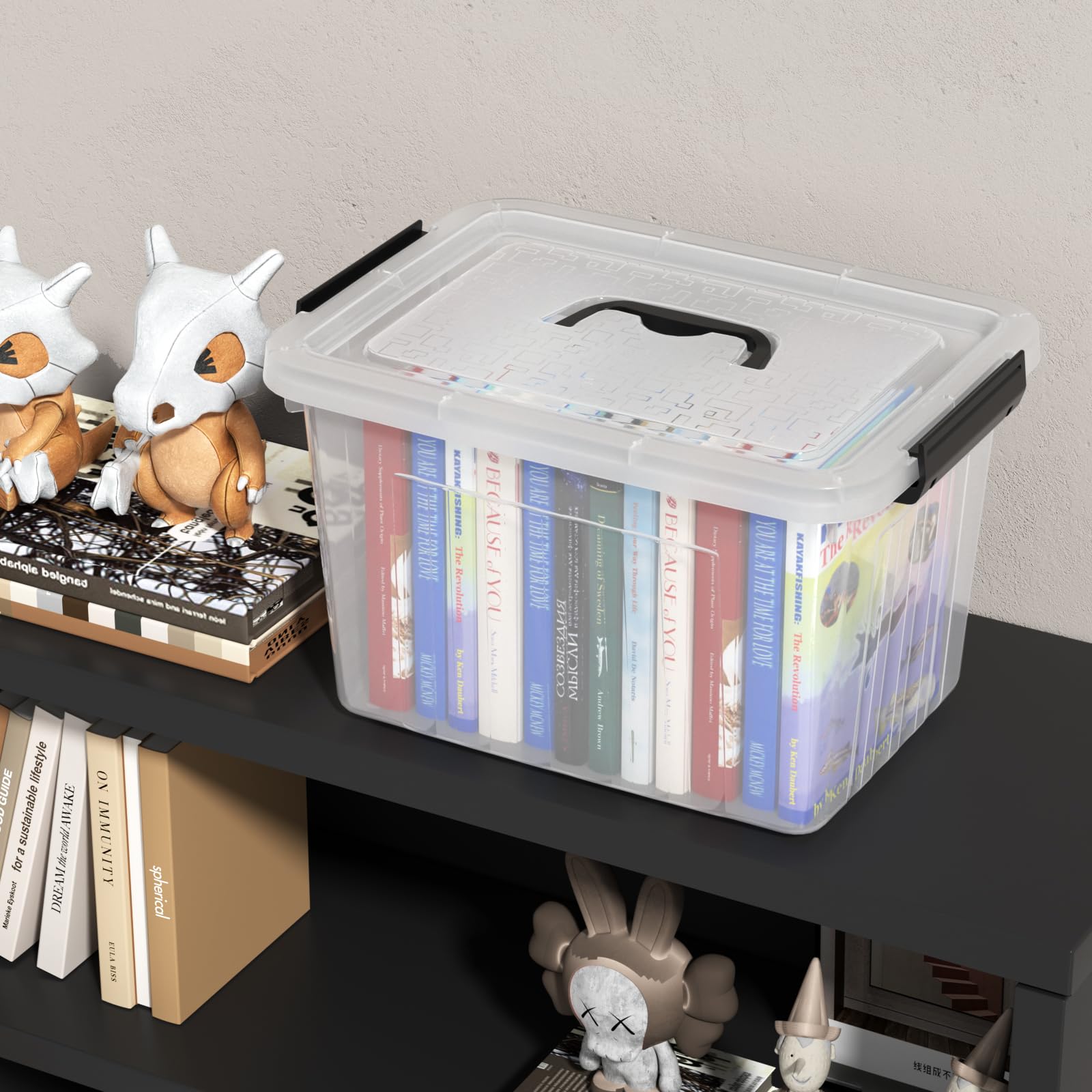 Amazon.co.jp: Ziglous 18クォート収納ボックス 透明プラスチック収納