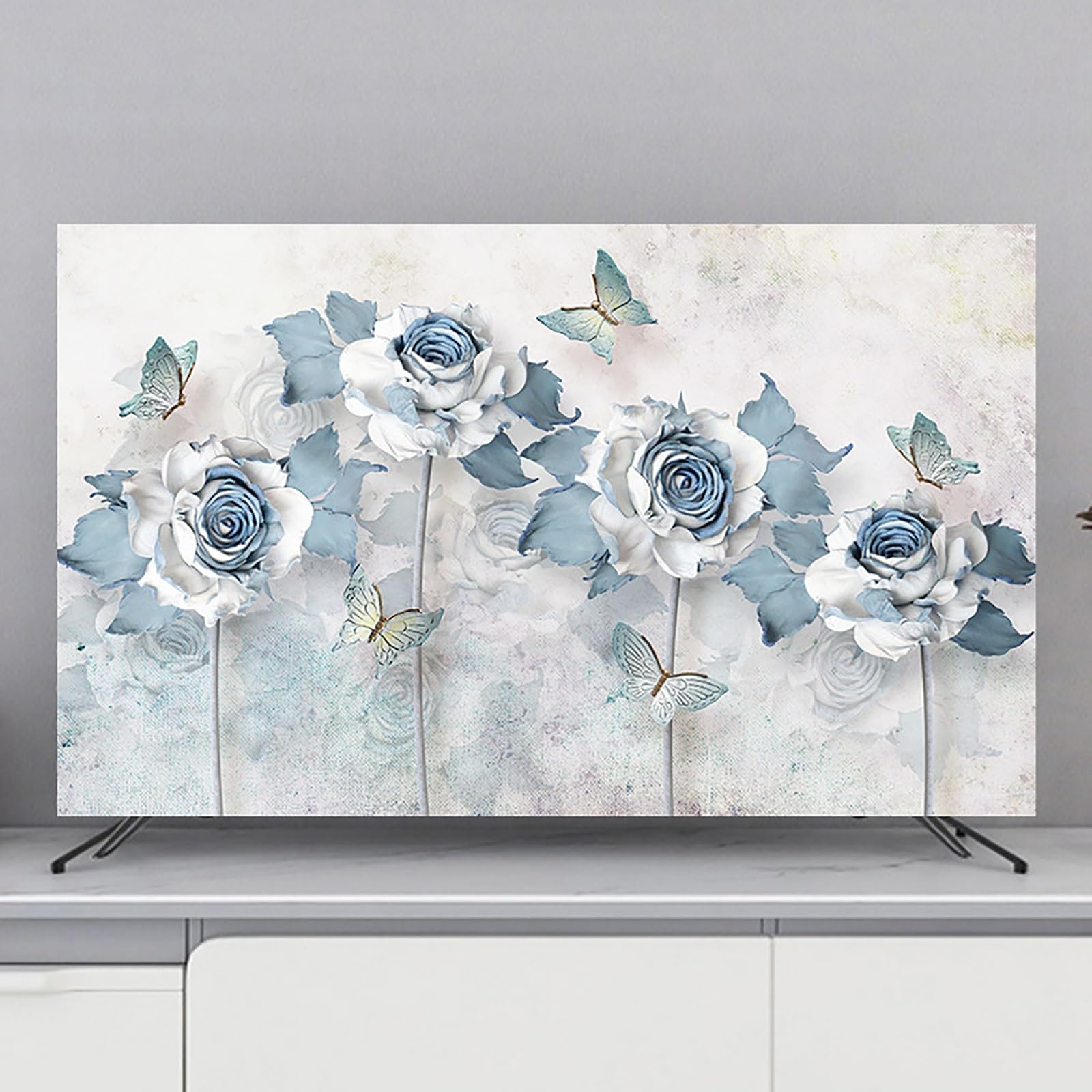 Indoor Dustproof TV Cover, TV Dust Cover Liquid Crystal Display Protective Case, Soft Polyester Painting Pattern TV Dust Cover, TV/PC Monitor Cover(Color:Color2,Size:40-43inch)