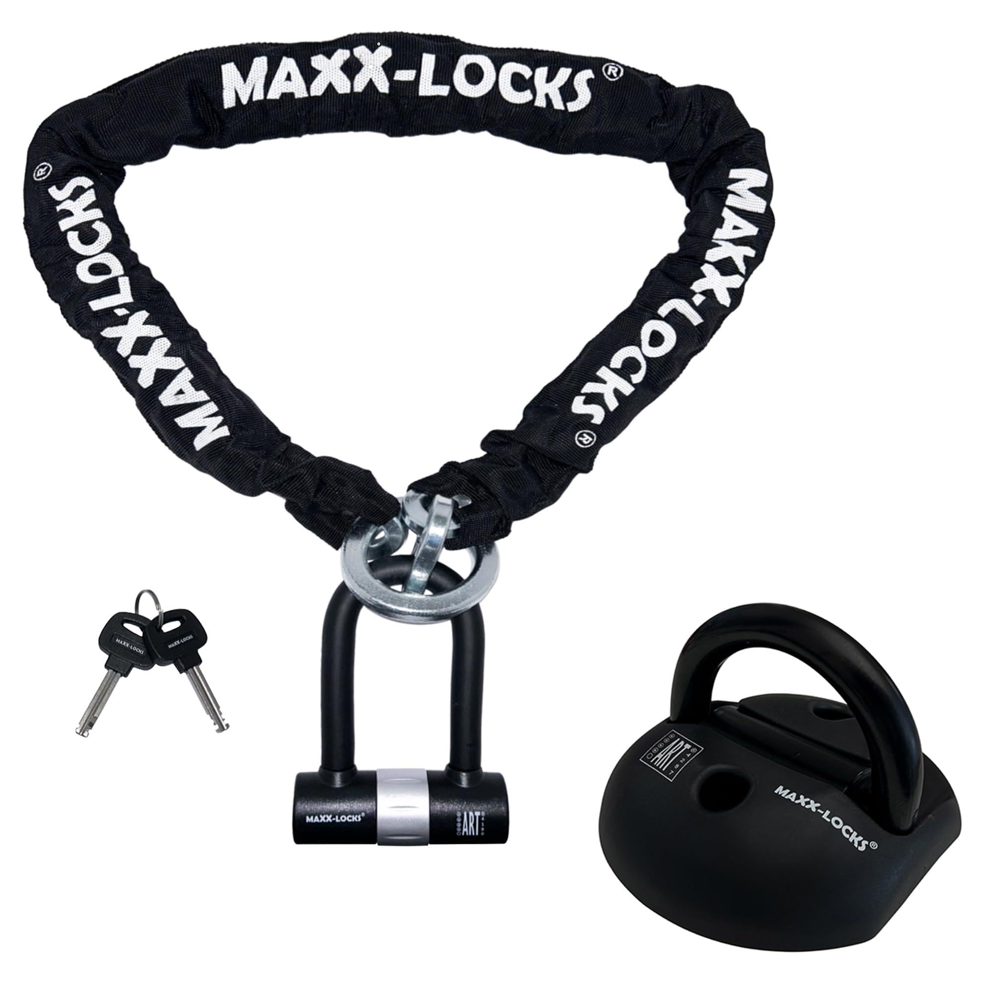 Maxxschlösser Bundle - ART 4 120cm Kettenschloss + ART 4 Bodenanker
