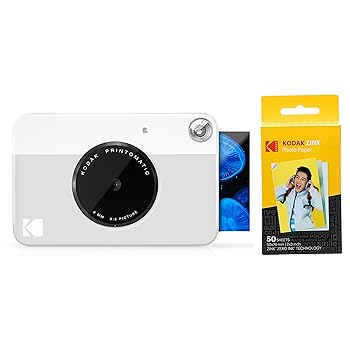 Kodak PRINTOMATIC Digital Instant Print Camera with Paper 50-pack Bundle Grey