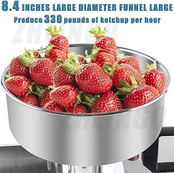 Electric Tomato Strainer Machine 150KG/H Commercial Stainless Steel Food Milling Press and Strainer Machine Pure Copper Motor Food Strainer and Sauce Maker