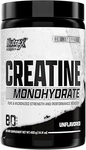 Nutrex Research Polvo de monohidrato de creatina ultra pura sin sabor  Polvo de creatina micronizada 5G para ganancia muscular, fuerza, resistencia