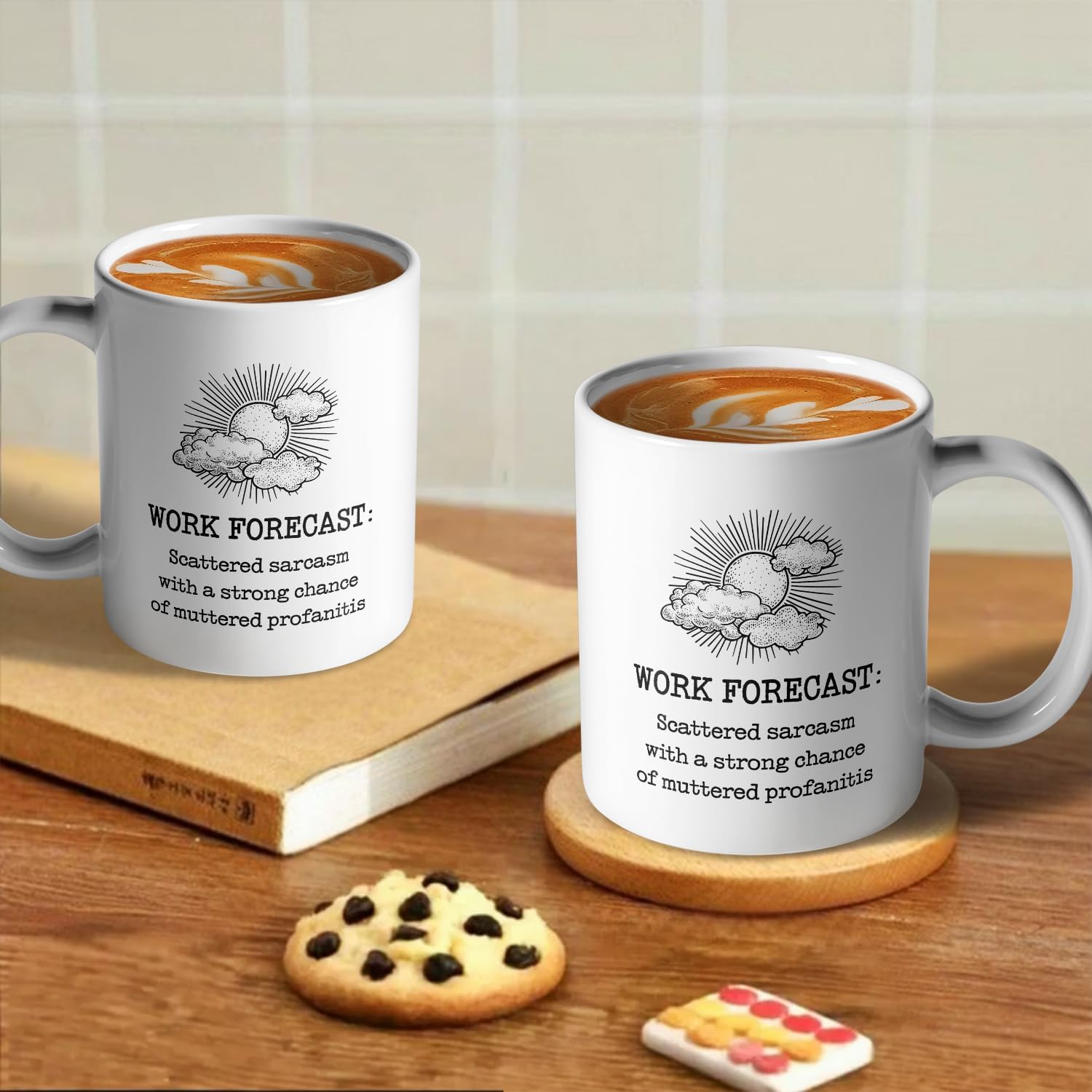 Work Forecast, Funny Office Coffee Mug, Ceramic Coffee Mug/Tea Cup, Unique Birthday and Holiday Gifts for Coworkers, Friends, Teacher, Boss, Sisters - Image 4
