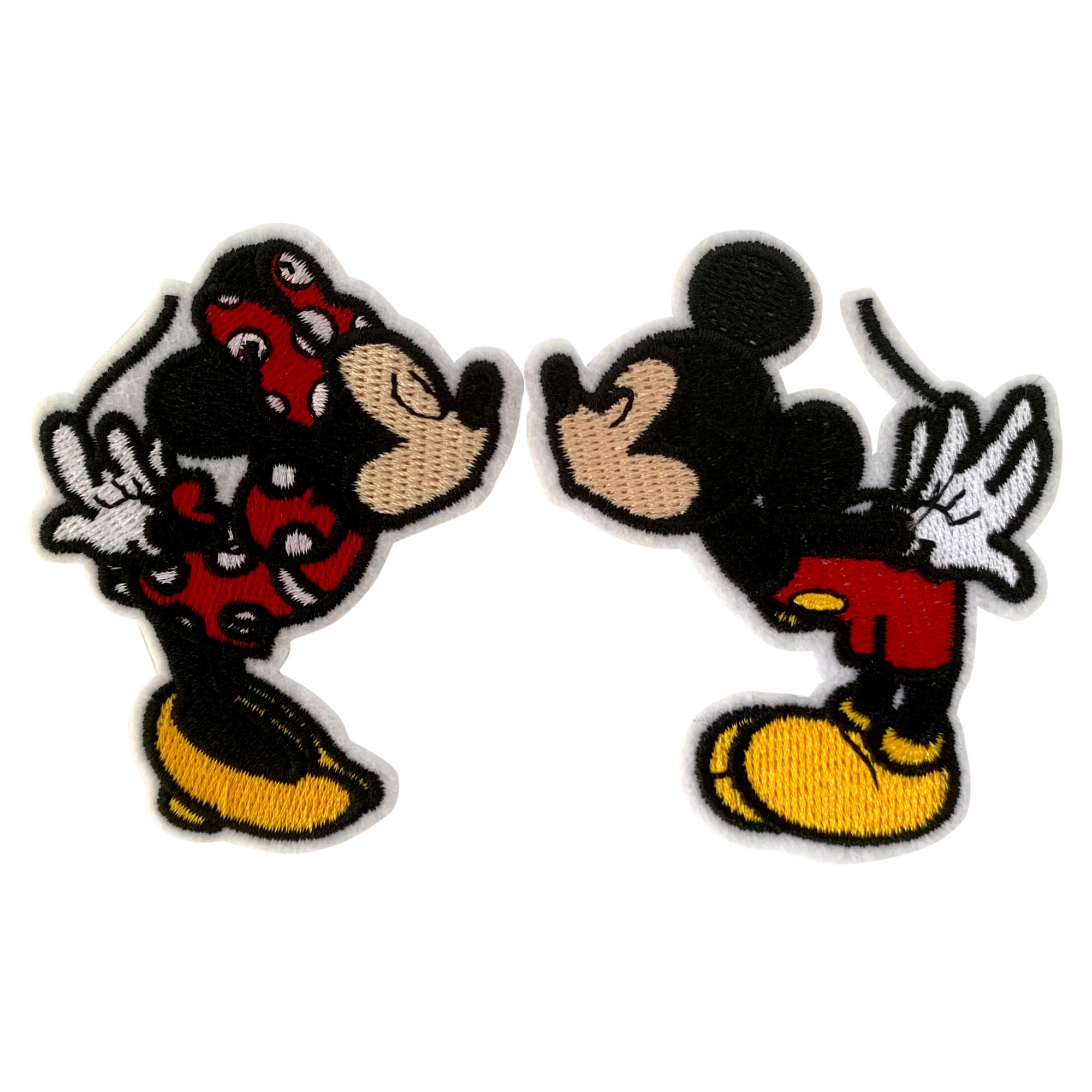 2PC Mickey Minnie Mouse - Kiss - Valentine's Day - Embroidered Iron On Patches