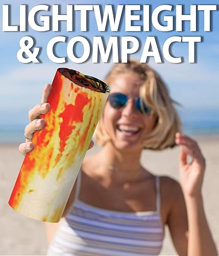 Miniatura 5 de Toalla de playa ligera y fina de microfibra sin arena, de secado rápido, mandala de gran tamaño, accesorios de toalla azul grande, accesorios de