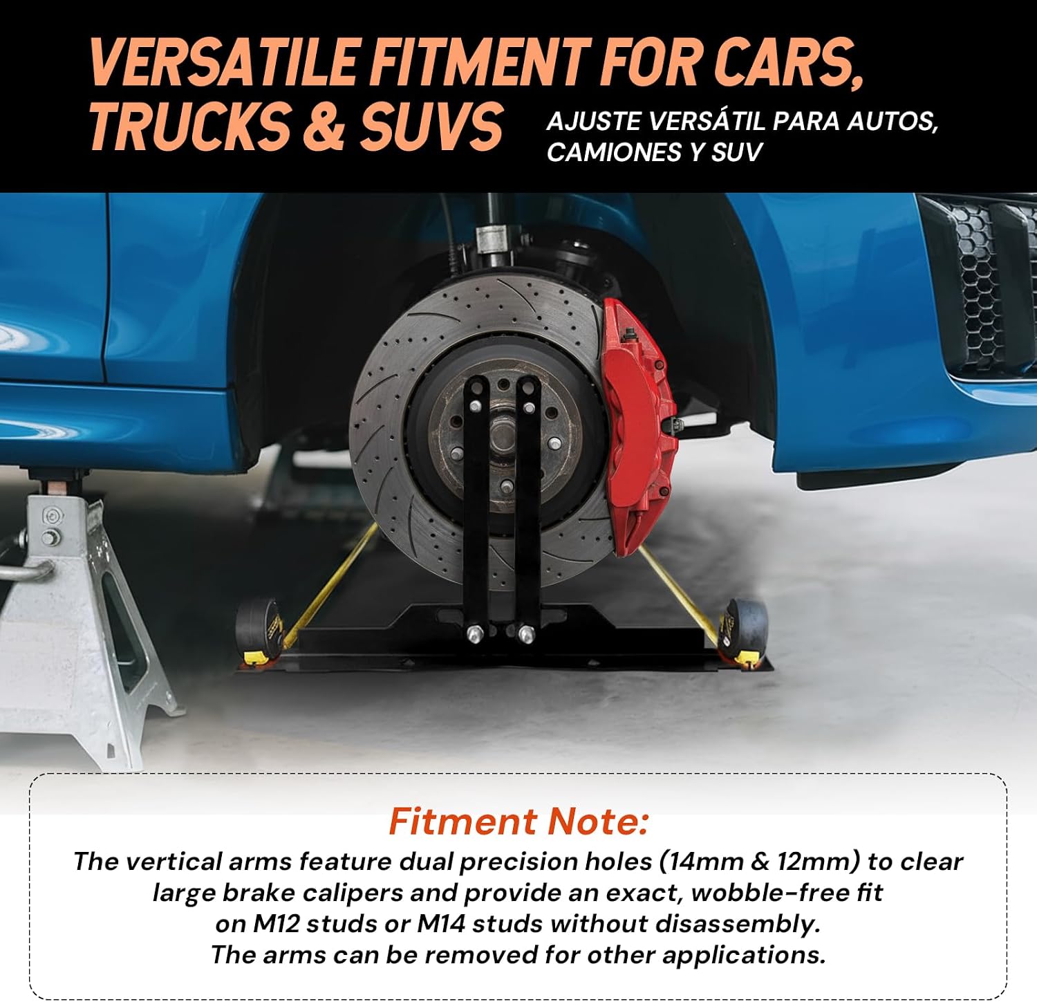 SEKAM Wheel Alignment Tool Kit, Solid One-Piece Toe Plates with Tape Measures, Fits M12 & M14 Studs, No Caliper Removal, DIY Front End Alignment Tools for Cars, Trucks & SUVs, Black