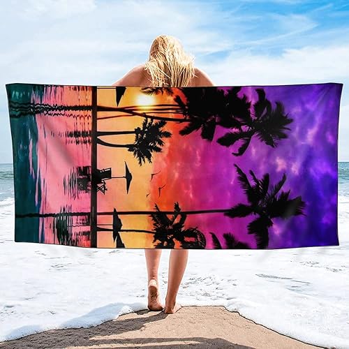 Miniatura 2 de Toalla de playa de gran tamaño de secado rápido, sin arena, toallas de playa de microfibra ligera para natación, piscina, camping, viajes, playa,