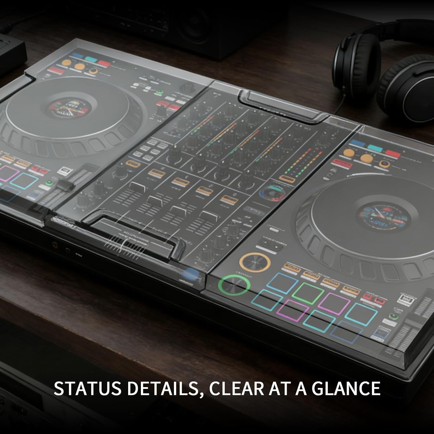 Polycarbonate Dust Cover for Pioneer DJ DDJ-FLX10, Transparent PC Hard Shell DJ Equipment Protective Cover, Dustproof Shockproof Pet-Scratch Spill Resistant for Travel
