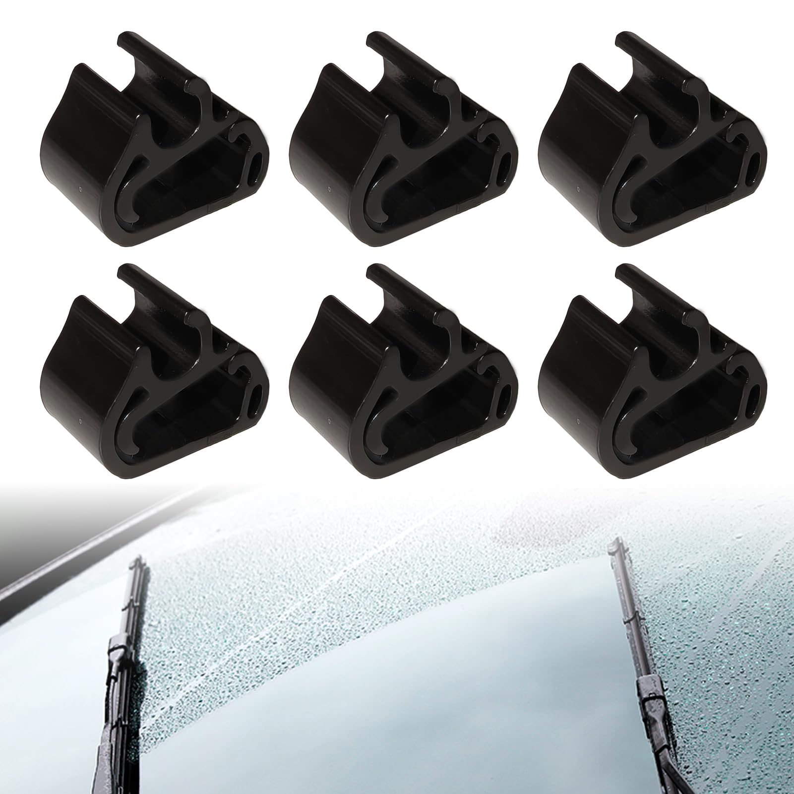 6 Pcs Clips De Serrage Essuie-Glace Avant, Fixation De Tuyau Pour