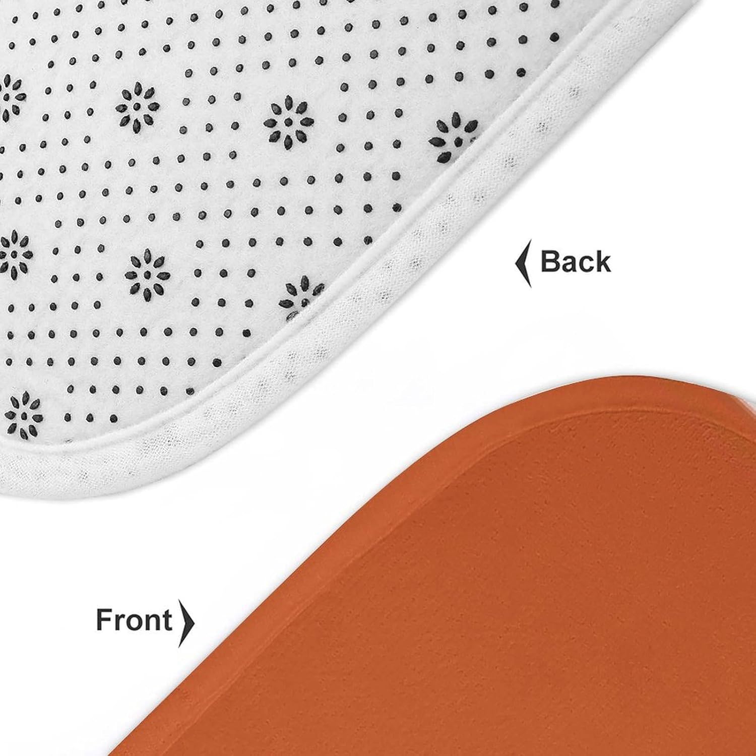 Bathroom Rugs Set 3 Piece Burnt Orange Stripes Bath Rug Mat Set, Non Slip Absorbent Bathroom Decor Mat, Toilet Lid Cover & U Shaped Contour Rug