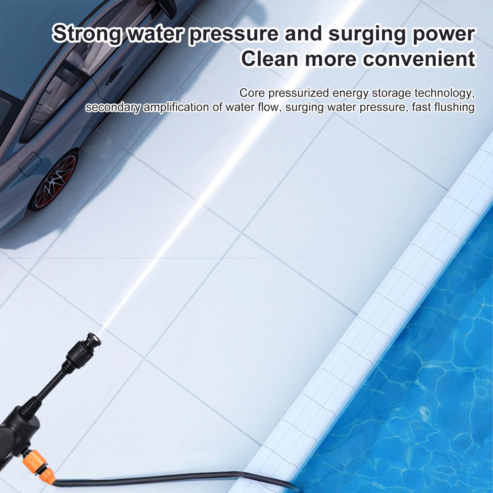 Lavadora a presión inalámbrica portátil | Pulverizador de Agua de Alta presión - Máquina de pulverización de Mano Ajustable de 2 Modos para Patio Exterior, casa, concreto, Coche | Accesorio de Manguera de Alta Presión Máquina Para Lavar Coches, Entradas,