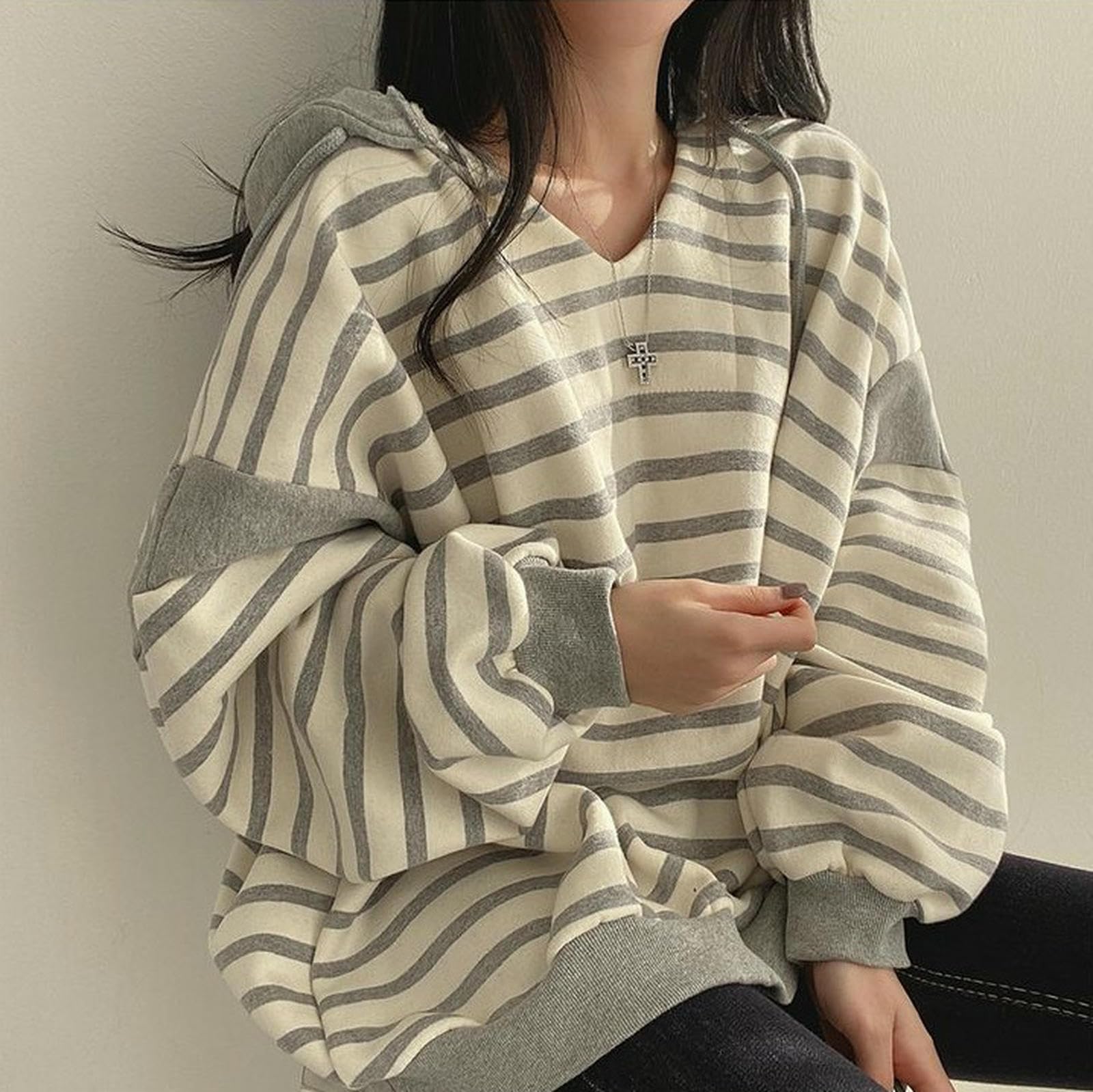 Bluza damska damska ponadwymiarowa szara B-XL