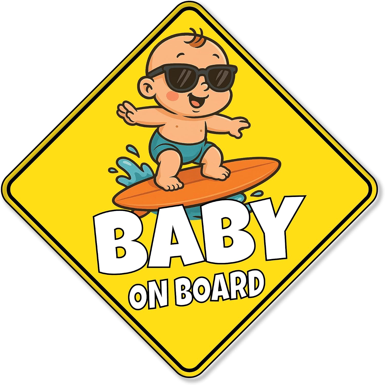 Baby on Board Signs for Car | 3 Pack | Funny Stickers | 5 Inch Vinyl Decal | Weaterproof UV Resistant Safety Signs for Windows, Bumper Sticker, Trucks SUV Windshield