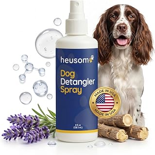 Pet Detangling Spray for Smooth Coat & Easy Brushing | Leave In Conditioning Mist | Helps Reduce Knots, Static & Frizz | Adds Shine | Gentle Formula for All Coat Types