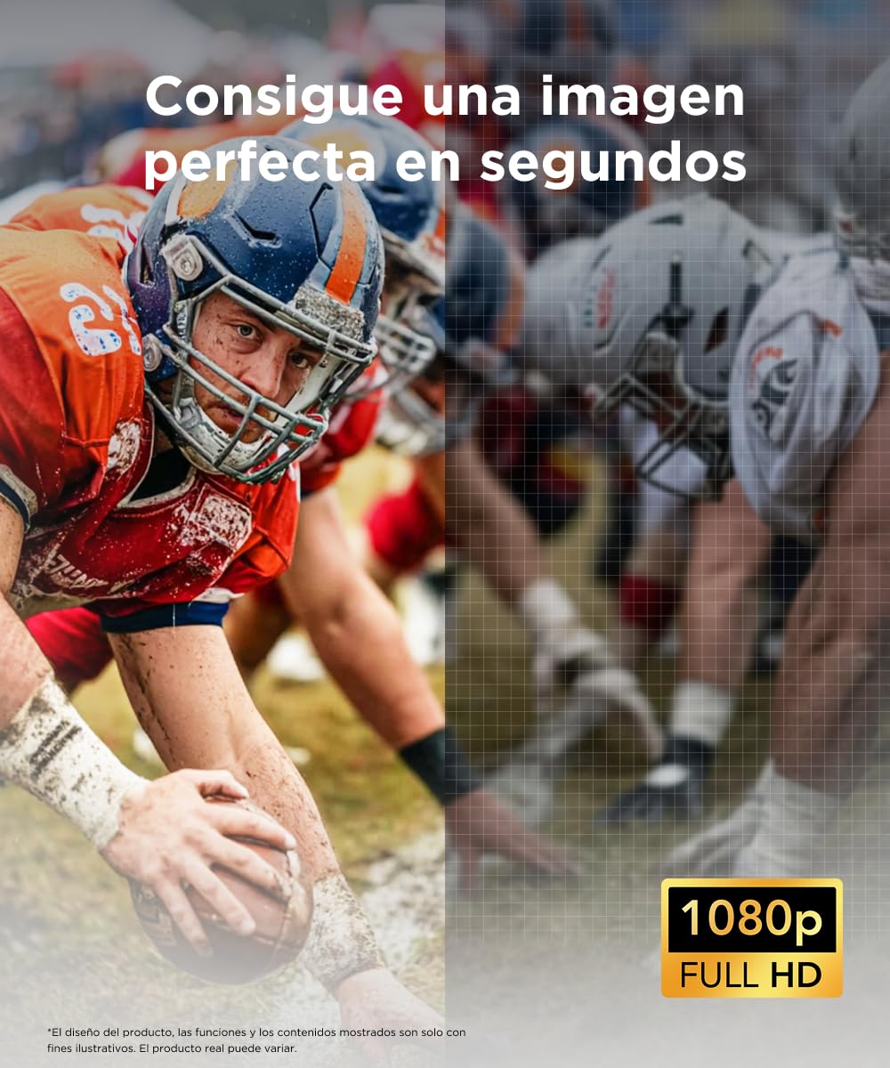 TCL Proyector C1 | 1080P Full HD | Google TV | Netflix Oficial | Enfoque Automático | Corrección Keystone | Dolby Audio 8W | WiFi & Bluetooth | Rotación 285° | Portátil