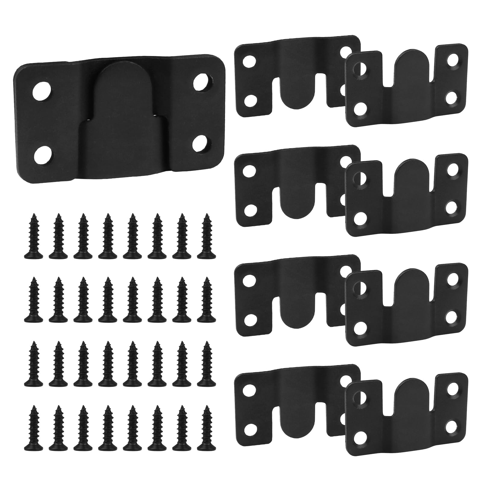 4 Pairs Interlocking Flush Mount Bracket (Black)