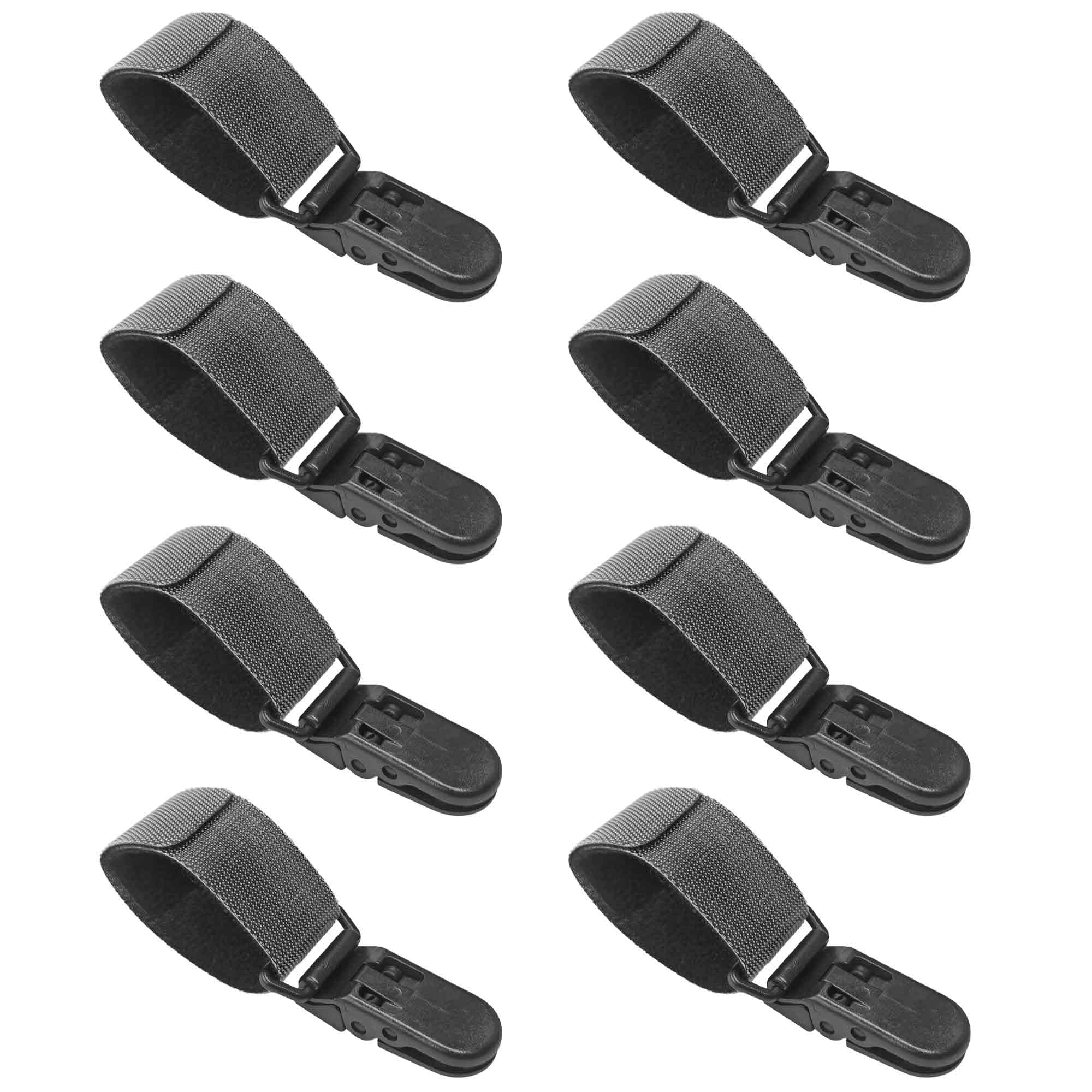bociloy 8PCS Garden Flag Clips, Anti-Wind Heavy Duty Flag Stopper Holder Secure Flag Pole Clip for Outdoor Yard Decorative Banner Universal Pole Accessories, Black