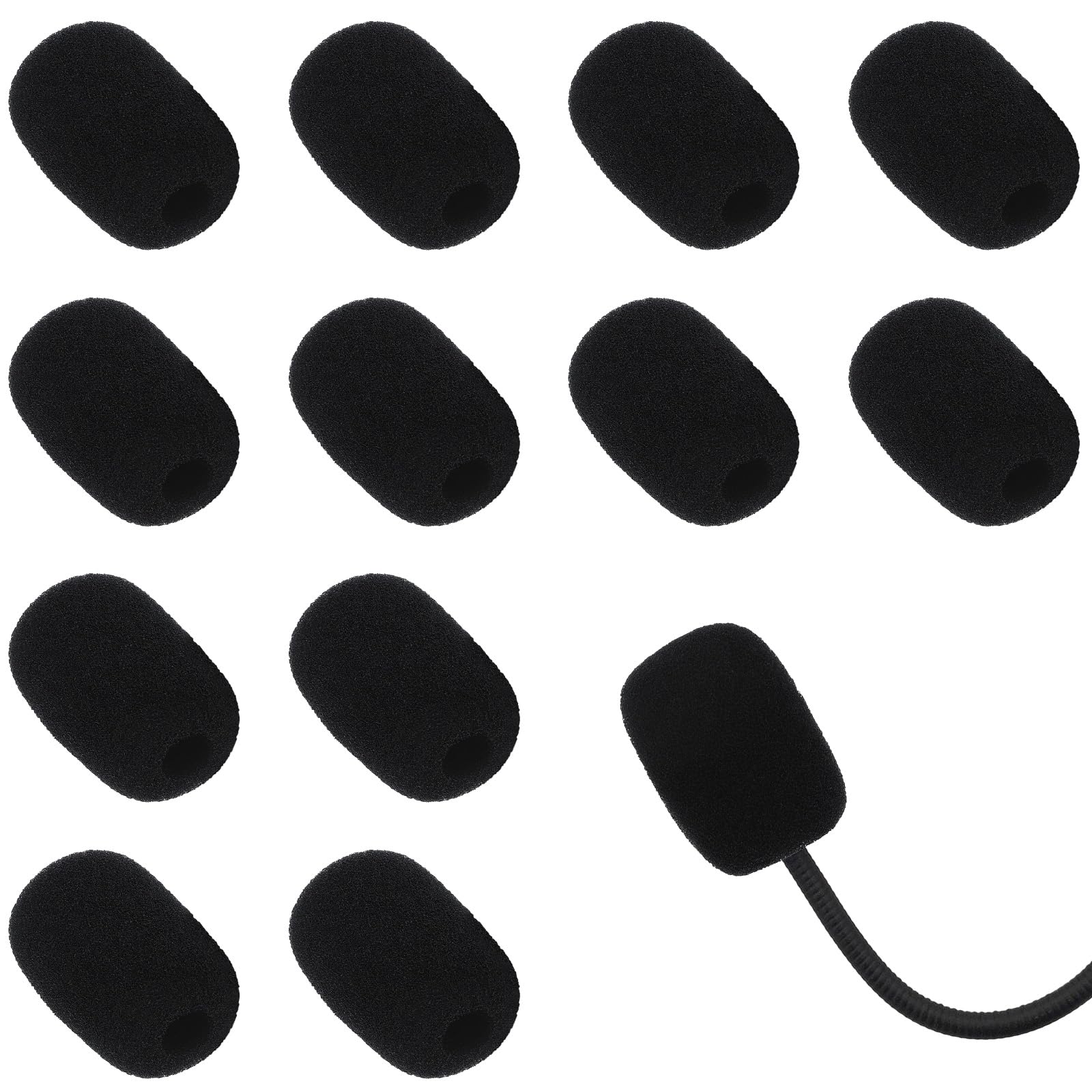 12 Stück Hohe Dichte Schaumstoff Mikrofon Windschutz,Schwarz Universal Handheld Mikrofonabdeckung,Popschutz Mikrofon Abdeckung,für KTV,Familienfeier Outdoor,Aktivitäten und Bühnenperformances