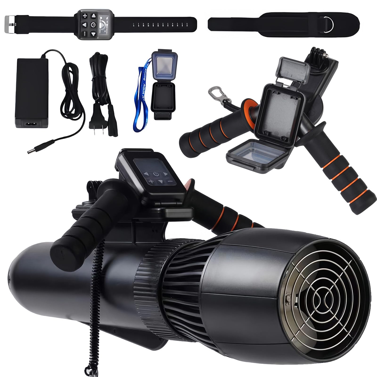 YXFAZPP 7km/h Underwater Scooter 500W,Frees Diving Snorkeling Sea Scooter,40M Depth Swimming Pool Sea Scooter for Jet Surfboard/Inflatable Boats (10000mah)