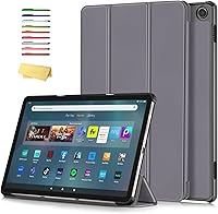 Vista 12 de Funda con soporte para tableta Yaxa Kindle Fire Max 11 (13ª generación, versión 2023) con función de encendido y apagado automático, triple