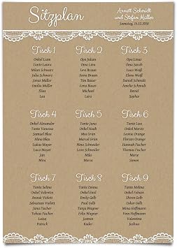 1 X Hochzeit Sitzplan Plakat Sitzordnung Individuell Rustikal Kraftpapier Look Amazon De Kuche Haushalt Wohnen 