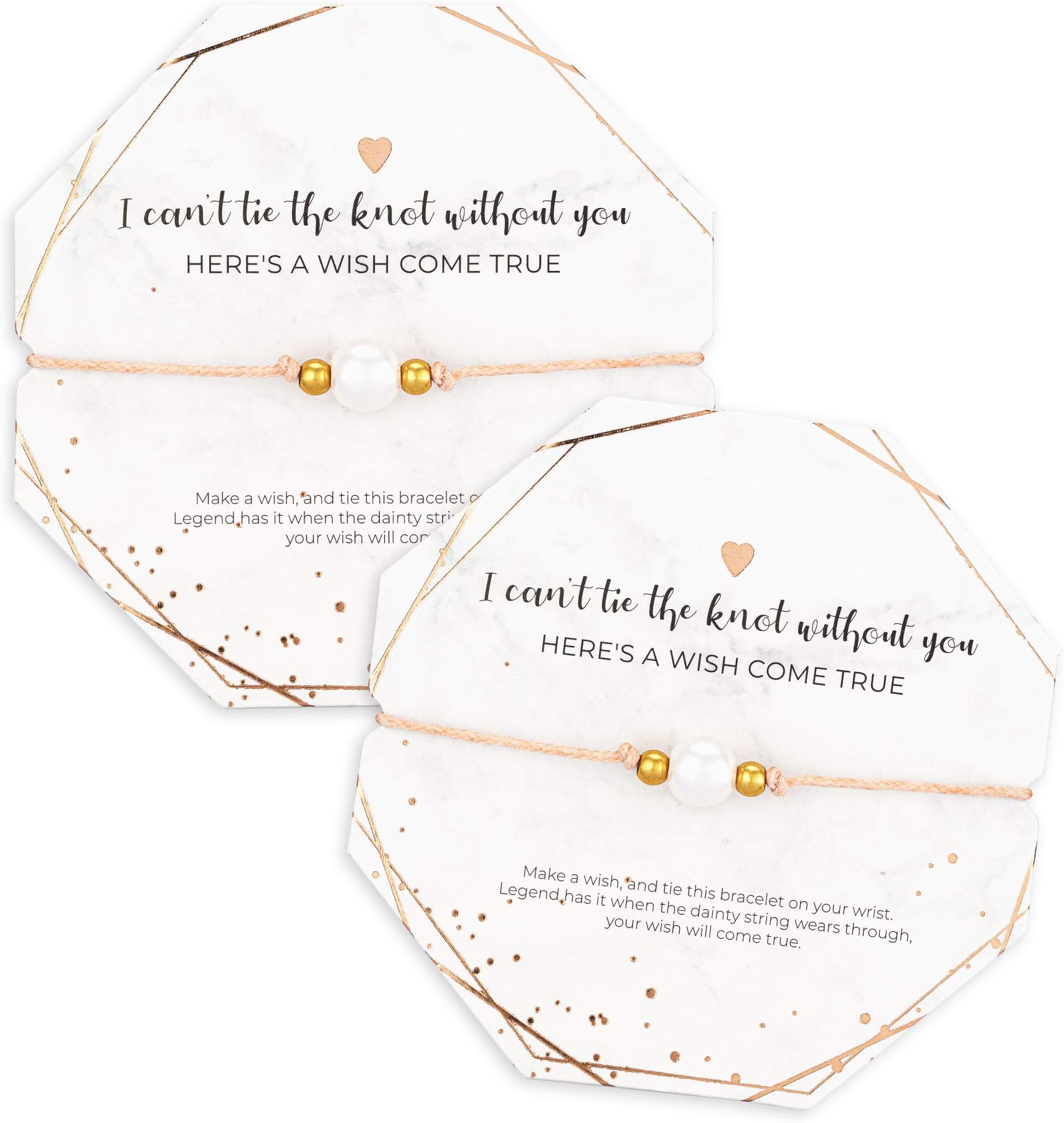 Bridesmaid Bracelets “I Can’t Tie The Knot Without You” I Bridesmaid Proposal Wish Bracelets I Rose Gold Plated