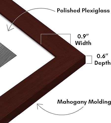 Vista 170 de Americanflat Portarretratos de 8 x 12 pulgadas con plexiglás pulido, juego de 2 portarretratos de 6 x 8 pulgadas con paspartú o para fotos de 8 x 12