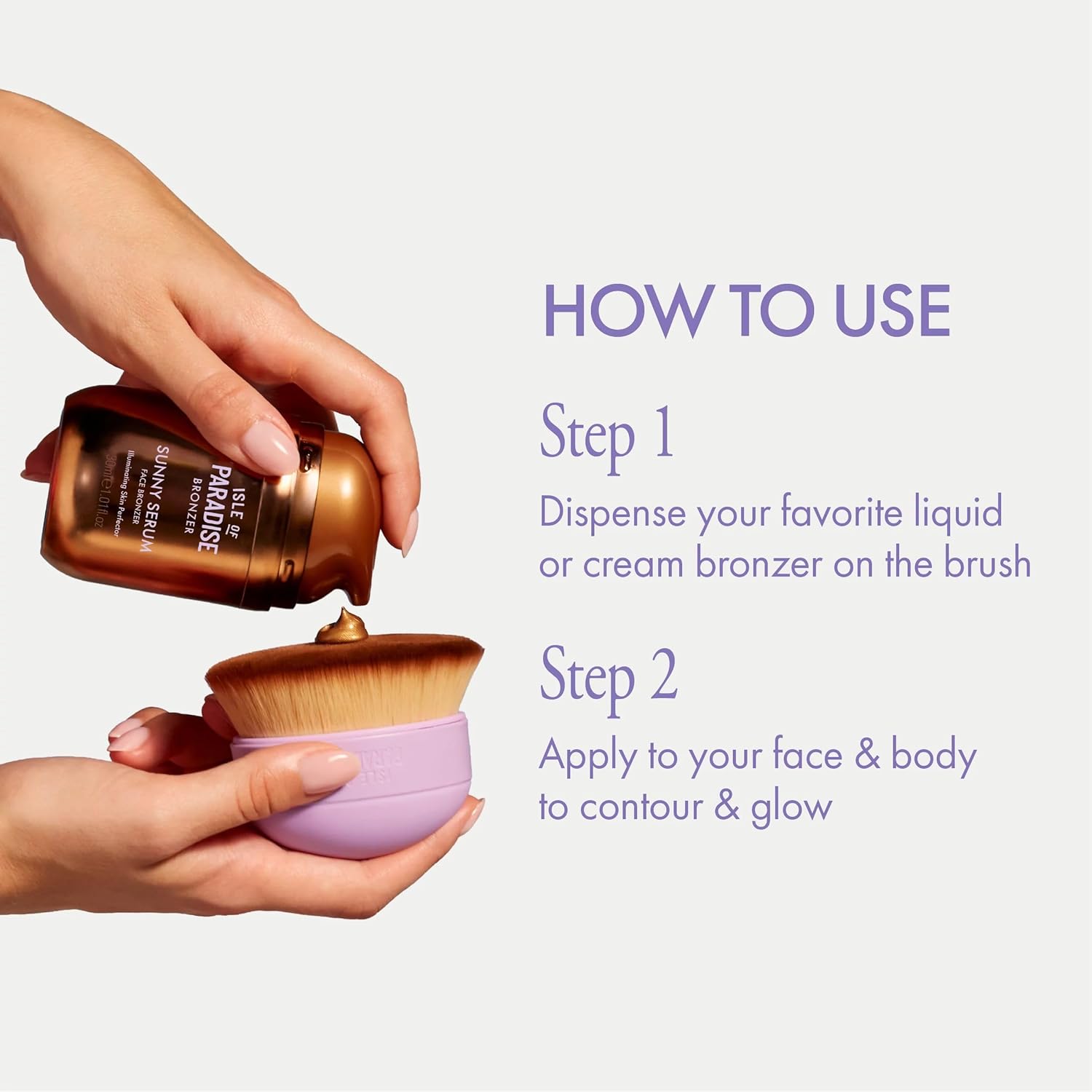 Isle of Paradise Shape and Glow Self Tan Blending Brush Palm Sized, Streak Free Applicator for Face and Body - Image 3