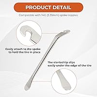 Vista 4 de Llave de radios para bicicleta, herramienta de bicicleta para ajuste de llantas, kit de mantenimiento ideal con palanca de neumáticos, reparación