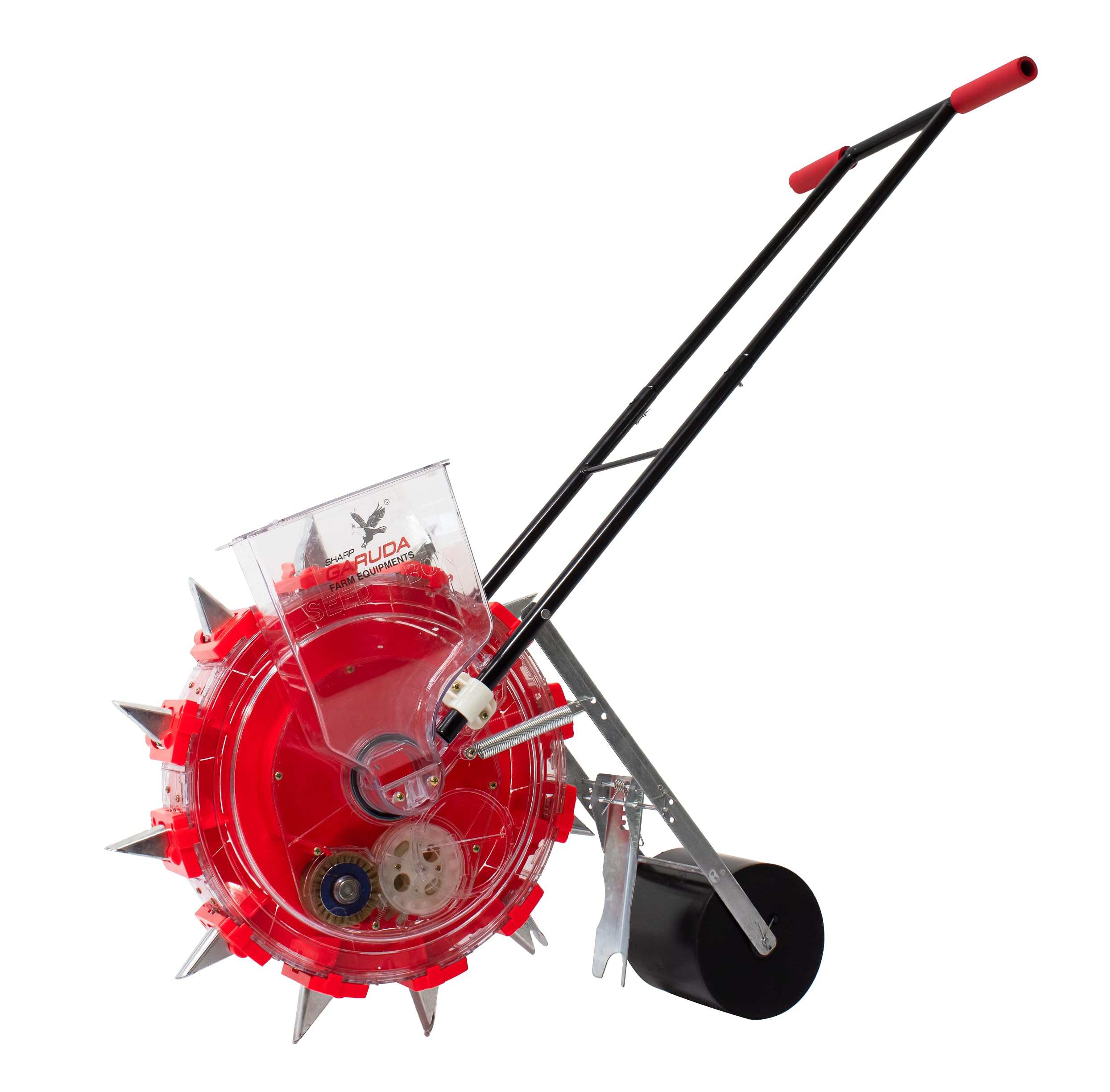 Sharp Garuda Hand Push Manual Seeder | Precision Multi-Crop Planter for Paddy, Peanut, Maize, Soybean, Sunflower, Cotton, Beans | 13 Adjustable Seed Wheels | 12Teeth Nozzle Adjustable Seed Spacing