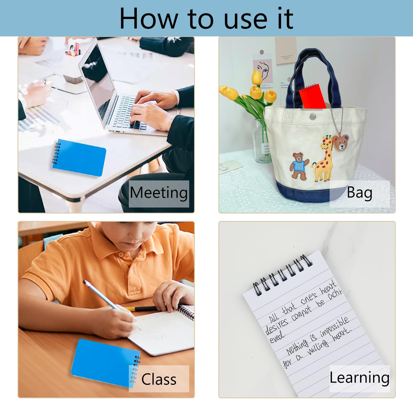 KTOJOY 8 Pack Pocket Notebook Small 3x5 Spiral Notepads With Lined Pages, Small Top Spiral Notebook Little Mini Memo Steno Note Pads for Outdoor Home Office College School - Image 5