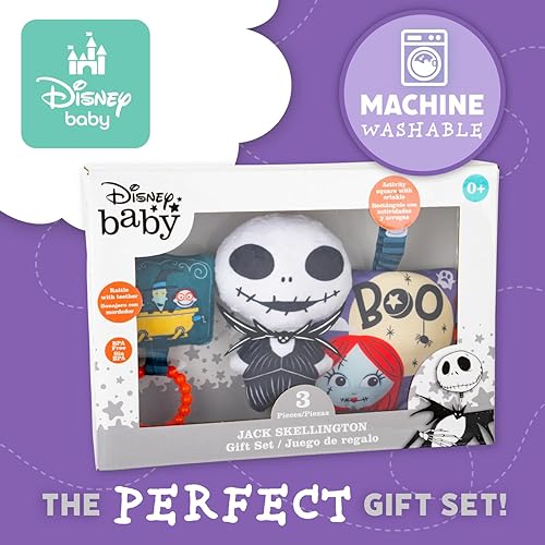 Miniatura 5 de KIDS PREFERRED Disney Baby The Nightmare Before Christmas - Juego de regalo de 3 piezas con peluche Jack Skellington de peluche y juguetes de