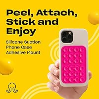 Vista 2 de OCTOBUDDY Classic MAX - Funda de silicona con ventosa para teléfono con montaje adhesivo - Soporte de agarre fuerte para manos libres para selfies