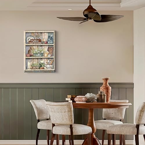 Miniatura 3 de BRPXJRA Arte de pared rústico para cocina, cuadros de cocina campestre, cocina, lienzo, platos de granja, hervidor, lienzo para decoración de pared,