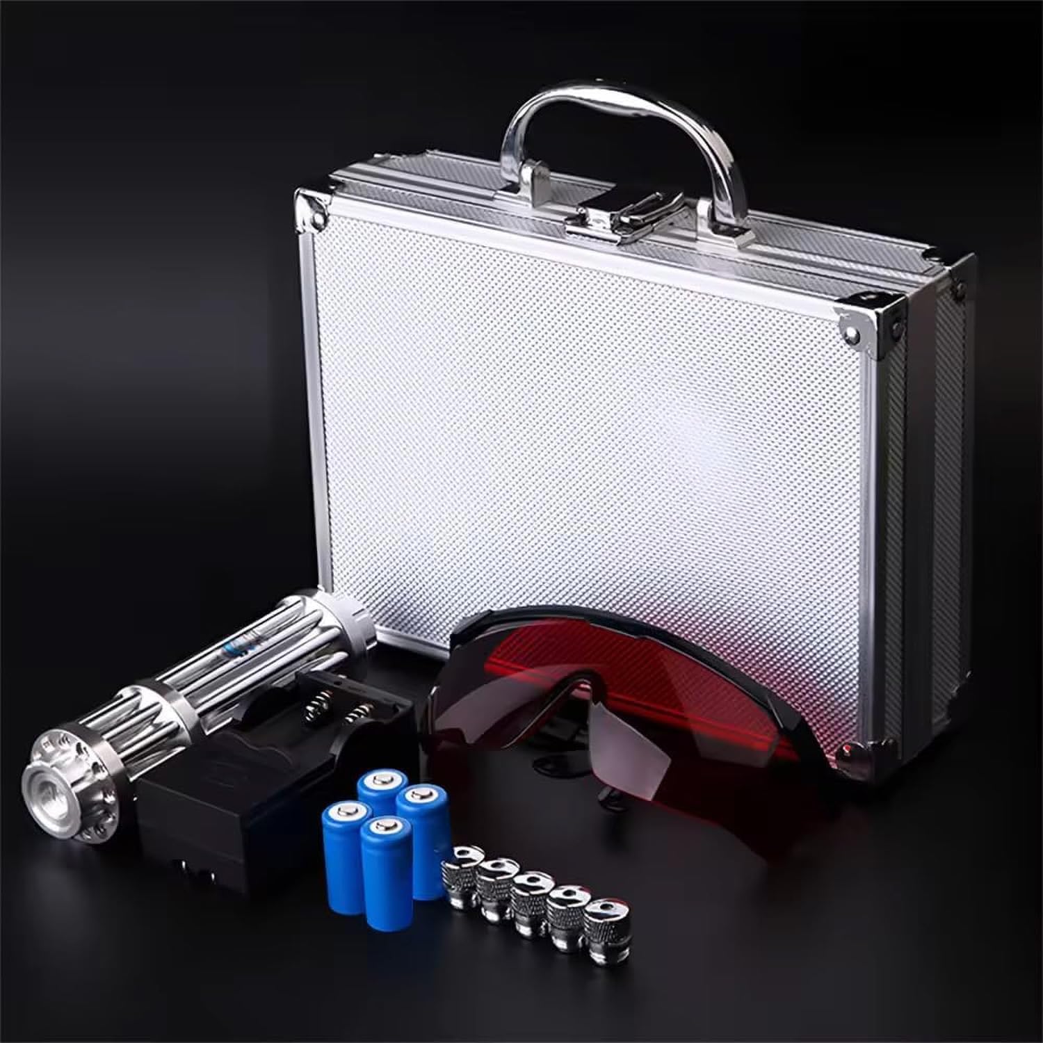 Blue LED Flashlight Rechargeable – Long Range High Power Torch with Adjustable Focus, Suitable for Outdoor Activities