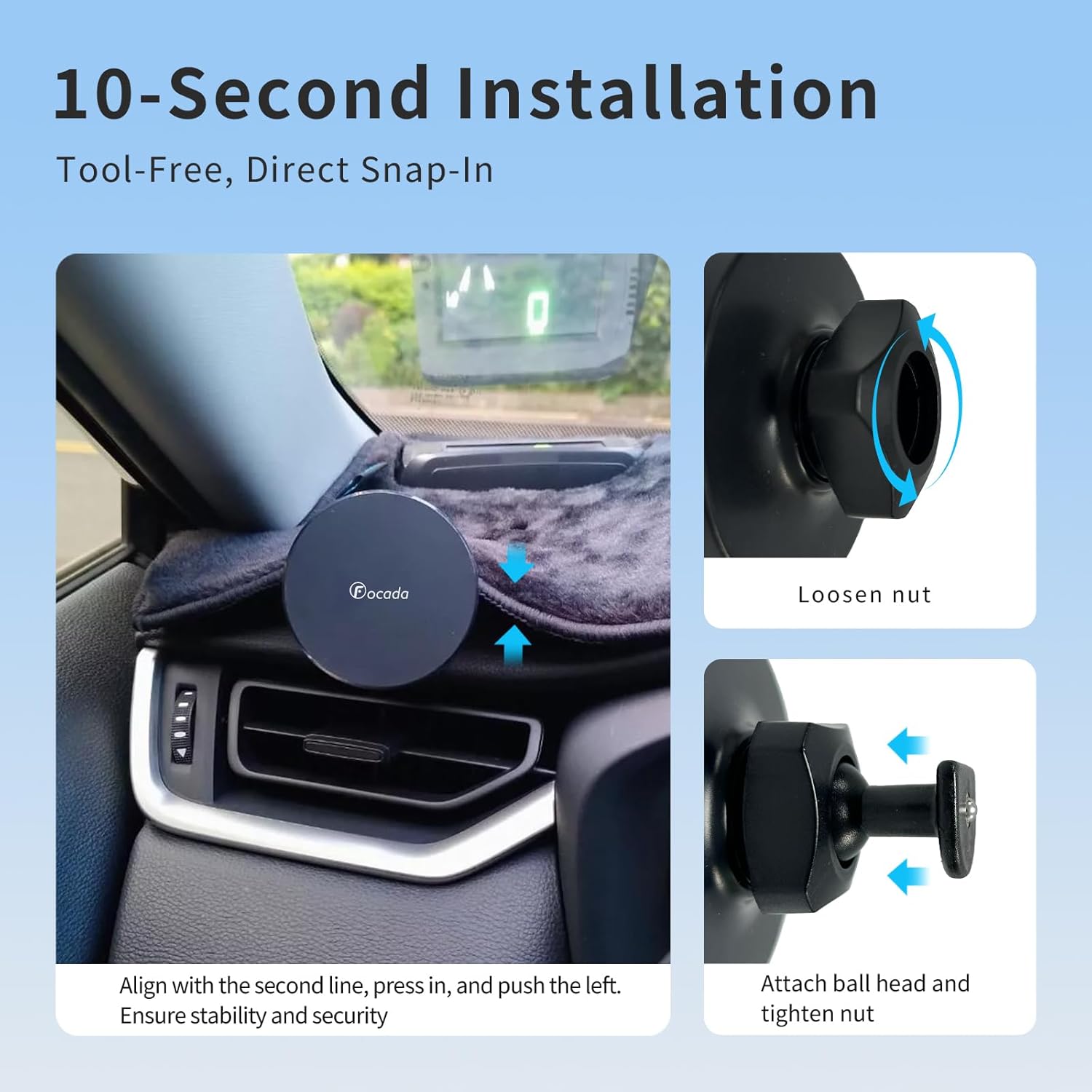 Magnetic Car Phone Holder for Toyota RAV4 2019–2025,Vehicle-Specific Left Vent MagSafe Mount by Steering Wheel,360° Rotating Stable Clip Design Phone Cradle,Toyota RAV4 Interior Accessories