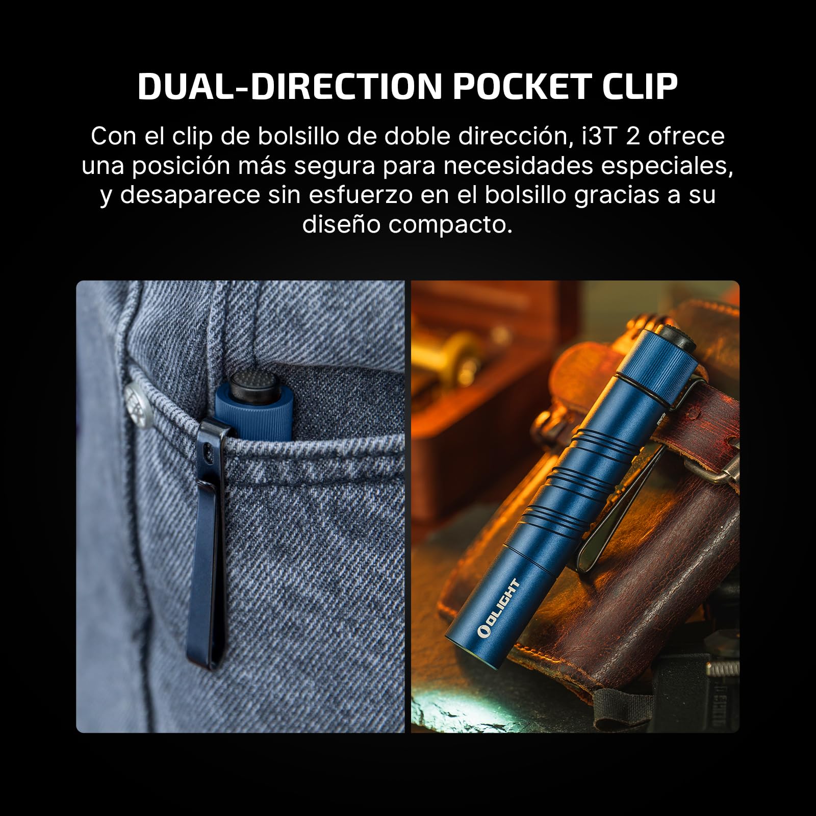 OLIGHT I3T 2 EOS LED Linterna Llavero,Mini Linterna,Antorcha Pequeña Luz Portátil de Alta Potencia,200 Lúmenes,con 2 Modos de Luz,Batería AAA Alkaline Incluida(Azul)